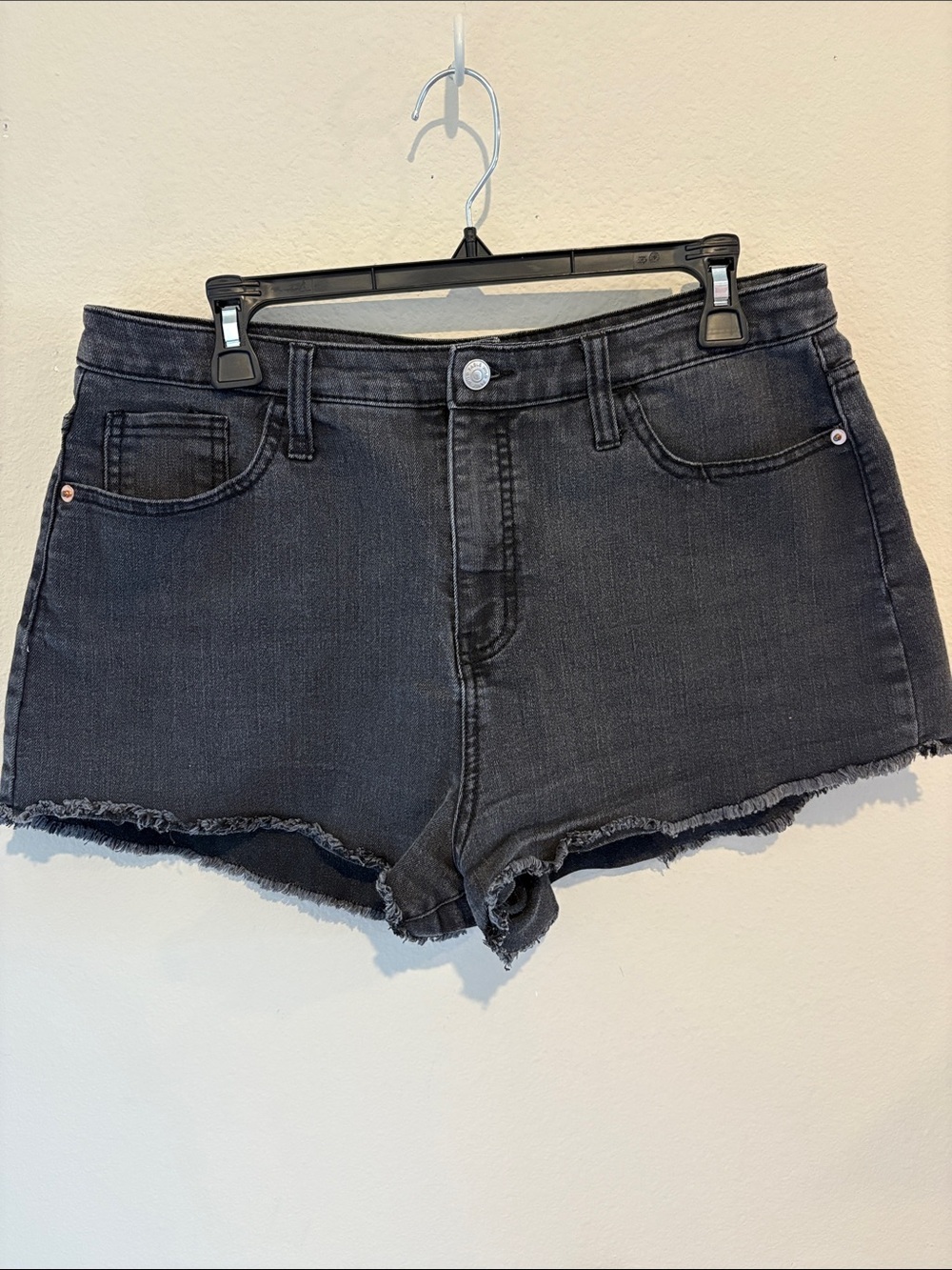 Washed black Denim Shorts